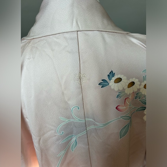 Beautiful Vintage Purple Lavender Lilac Kimono Japan Floral Gold Flowers Wafu - Picture 2 of 15